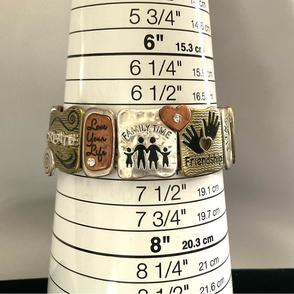 Embrace Life Tri-Tone Stretch Bracelet - Picture 5 of 6